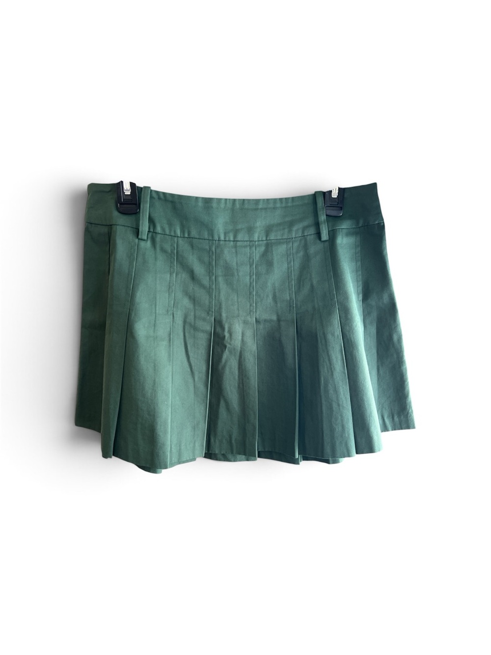 Wayf Olive Green Pleated Mini Skirt